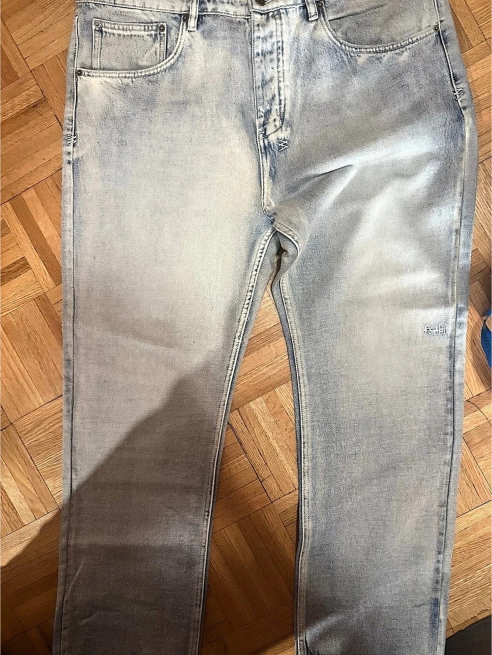 Mens Ksubi Straight Leg Jeans in Blue Size 38